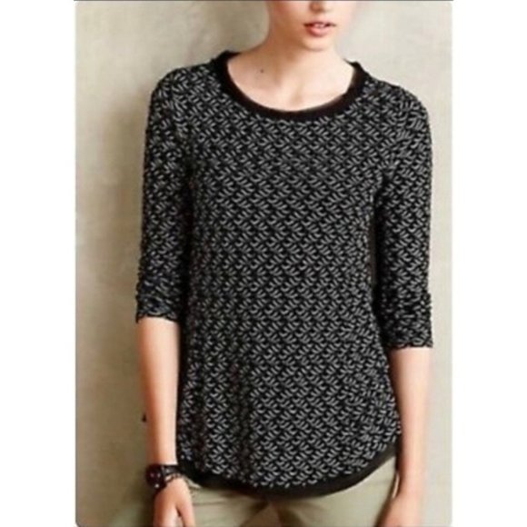 Anthropologie Postmark Textured Shirt Black S - Picture 1 of 6